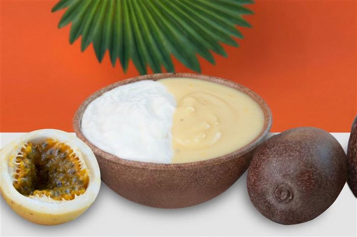 Casadinho de cremes de cupuaçu e maracujá